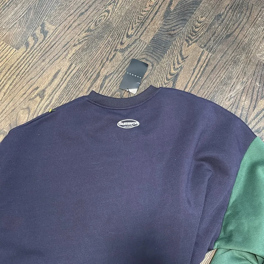 NWTColorblock Green and Purple Men's/unisex Sweatshirt XL
